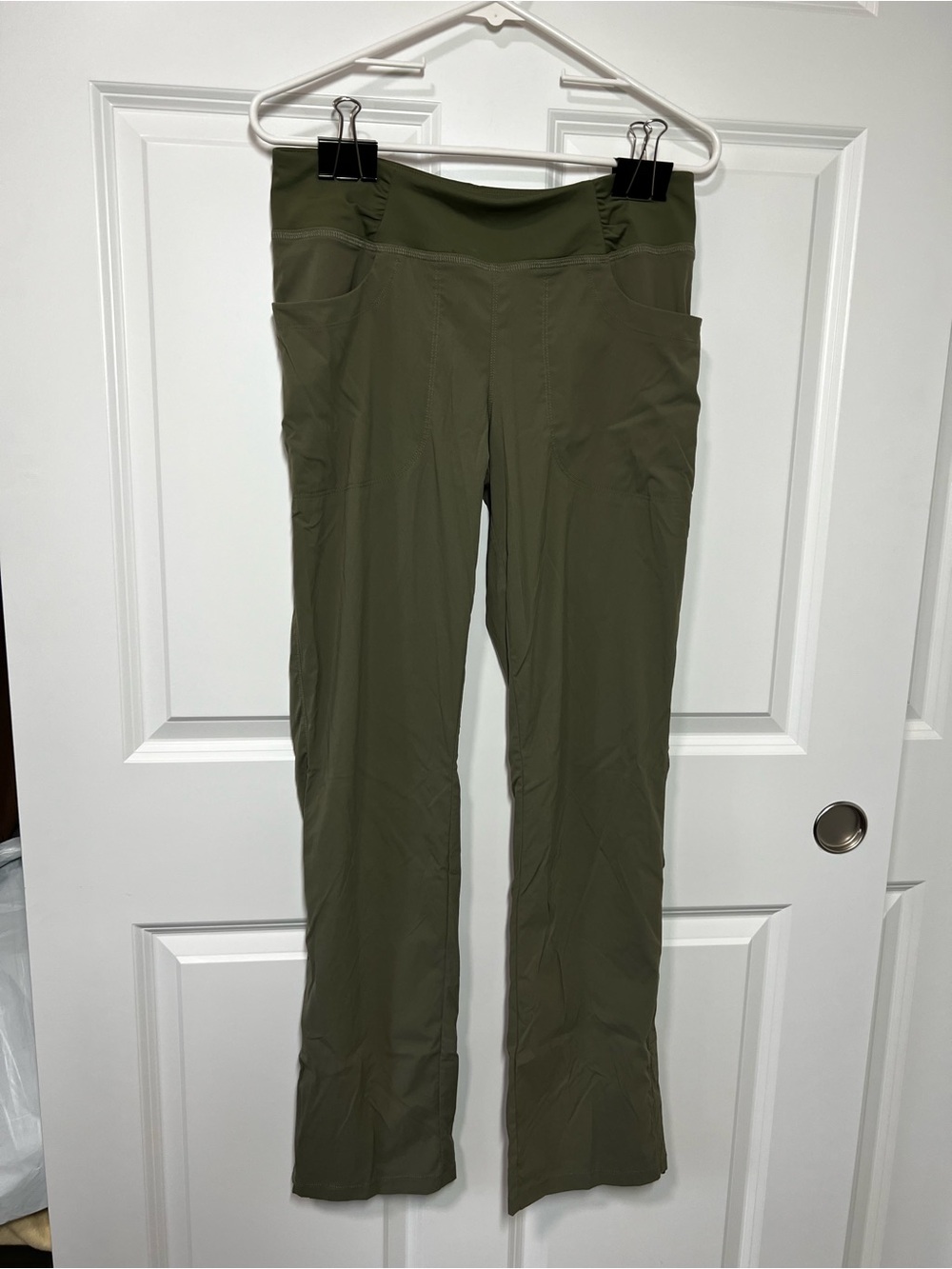 Mountain Hardwear Lightweight Hiking Travel Olive Green Stretch Pants Womens M